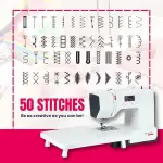 Bernette B37 Swiss Design Computerized Sewing Machine - LCD Display, 5 Presser Feet, Bobbins, Needle Threader, Quilting Features, Portable with Foot Pedal, Ideal for Beginners and Professionals