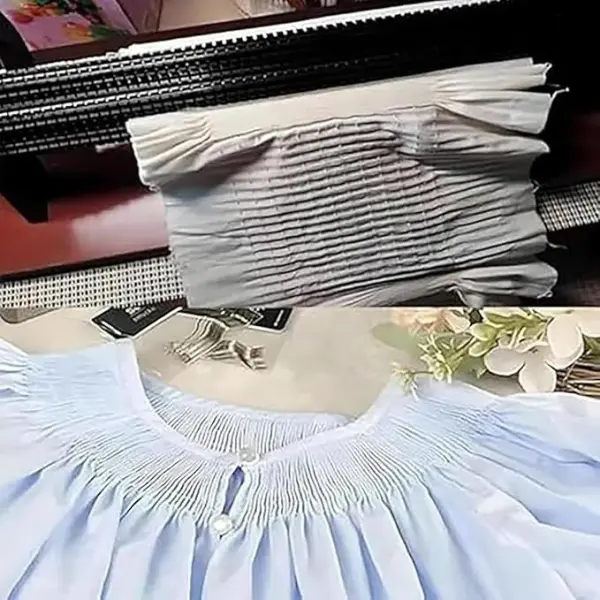 Adjustable Smocking Pleater Machine, 47 Needle Positions, 24 Row Craft Pleats,Professional Sewing Tool,Needle Spacing 0.5cm, Even Fabric Folds, for Costume and Craft Sewing Projects(Red)
