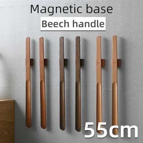 Extra Long 55CM Wooden Magnetic Shoehorn - Effortless Shoe Slip-On Tool for Men & Women, Essential Comfort Accessory for Easy Wearing & Convenience