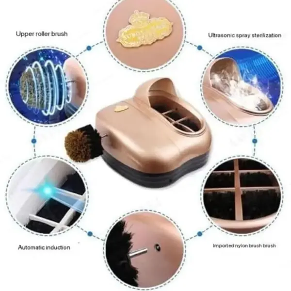 Automatic Shoe Cleaning Machine, Electric Sole Brush for Leather Boots & High Heels, Dust-Free Cleaner for Home & Workshop Use, Efficient & Easy Shoe Care