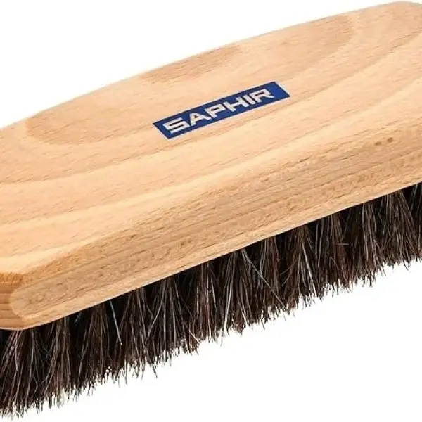 Saphir Natural Horsehair Brush - Shoe Polish Brush for Cleaning, Polishing & Buffing Leather Shoes - 7" (18cm)