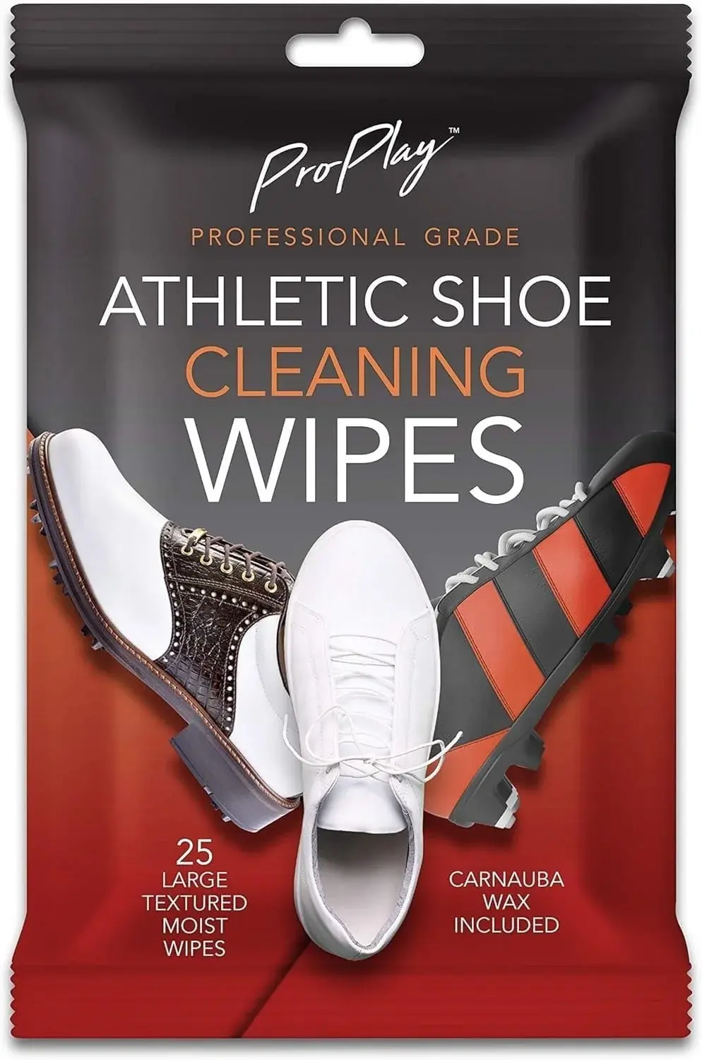 ProPlay Athletic Shoe Cleaning Wipes | Carnauba Wax Included | Repels Water from Shoes | Removes Dirt, Grass, and Sand