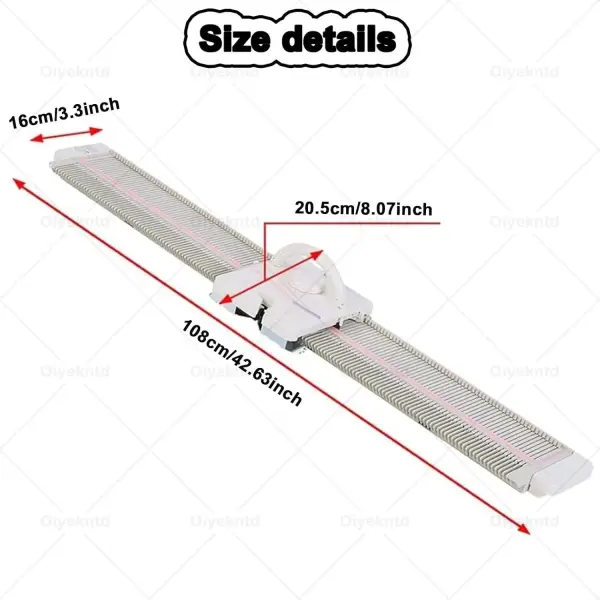 Oiyekntd Knitting Machine with Accessories, Medium Gauge 6.5mm Plastic Household Knitting Machine with Accessories Household Sewing Tool Set for Sock, Hat, Scarf, and Sweater Knitting
