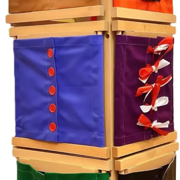 Montessori 12 Dressing Frames with Stand - Premium Solid Beechwood Practical Life Materials, Complete Self-Care Learning Set for Fine Motor Skills & Independence Training