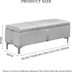 Shoe Storage Bench with Leather Seat Long Flip Top Footstool Full Sponge Cushion Hidden Storage for Entrance Hallway Bedroom Living Room - Brown 80 Cm,Grey-90x40x40cm