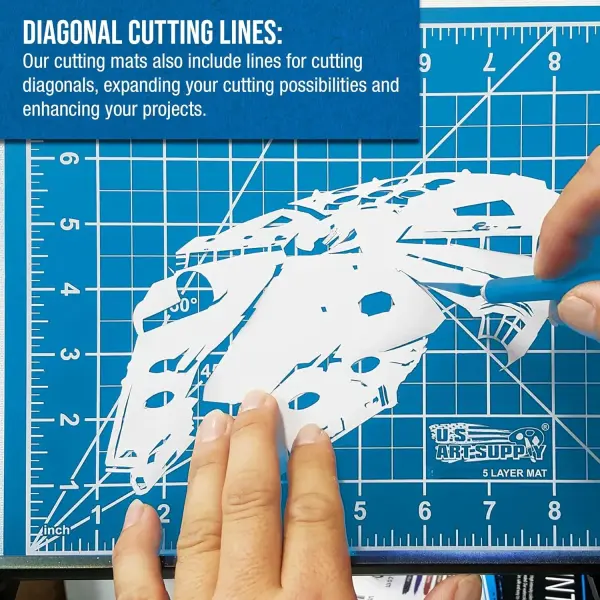 U.S. Art Supply 36" x 48" Self-Healing Cutting Mat 5-Ply - Double-Sided Pink/Blue Craft Mat, Non-Slip Cutting Mats for Crafts, Sewing, Quilting, Scrapbooking