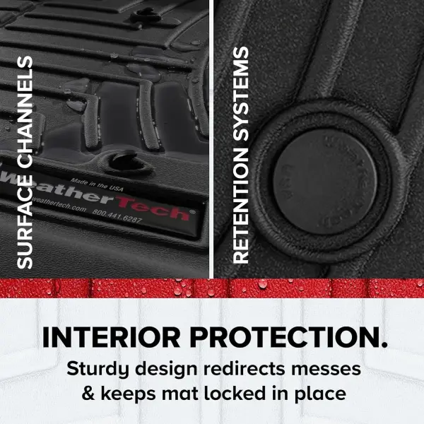 WeatherTech Custom Fit FloorLiners for Toyota Tacoma, Tacoma, Tacoma - 1st Row (444521), Black