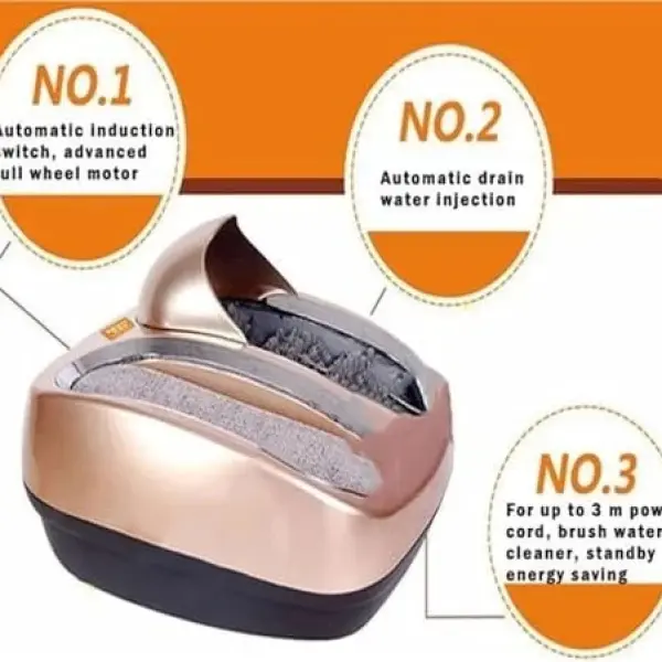 Automatic White Shoe Sole Cleaning Machine - Smart Water Brushing Device for Home & Clinic Use - Fully Automatic Induction Shoe Cleaner for Effortless Maintenance