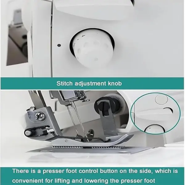 Professional Heavy-Duty Coverstitch Sewing Machine, Semi-Industrial Overlock with Digital Pressure Adjustment, 2-3-4-5 Thread Capability for Versatile Stitching