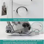 Professional Heavy-Duty Coverstitch Sewing Machine, Semi-Industrial Overlock with Digital Pressure Adjustment, 2-3-4-5 Thread Capability for Versatile Stitching