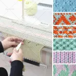 Oiyekntd 150 Stitches Medium Gauge 6.5mm Knitting Machine Kit, Household Sewing Tool Set with Accessories, Plastic Knitting Machine Hand Sweater Knitting Machine Kit for Kids and Adults