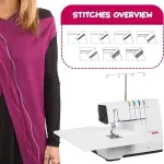 Bernette B62 Airlock Coverstitch Machine Bundle | Air Threader, 7-piece coverstitch foot kit, LED Light, Extension Table | Heavy Duty, Beginner to Professional, Advanced Sewing & Decorative Stitching