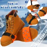 Chuarry 10 Pairs 7 Point Crampon Traction Crampons Spikes Cleats Anti-Skid Traction Grips for Shoes and Boots Walking, Hiking(Orange)