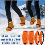 Chuarry 10 Pairs 7 Point Crampon Traction Crampons Spikes Cleats Anti-Skid Traction Grips for Shoes and Boots Walking, Hiking(Orange)