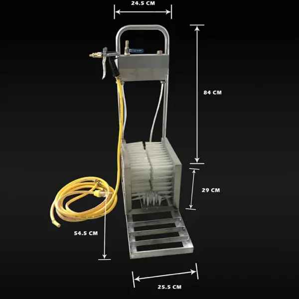 Heavy-Duty Rain Shoe Scrubber & Boot Brush | Automatic Stainless Steel Mud Remover with Water Spray Gun | All-Weather Industrial Shoe Cleaner for Farms & Livestock Care