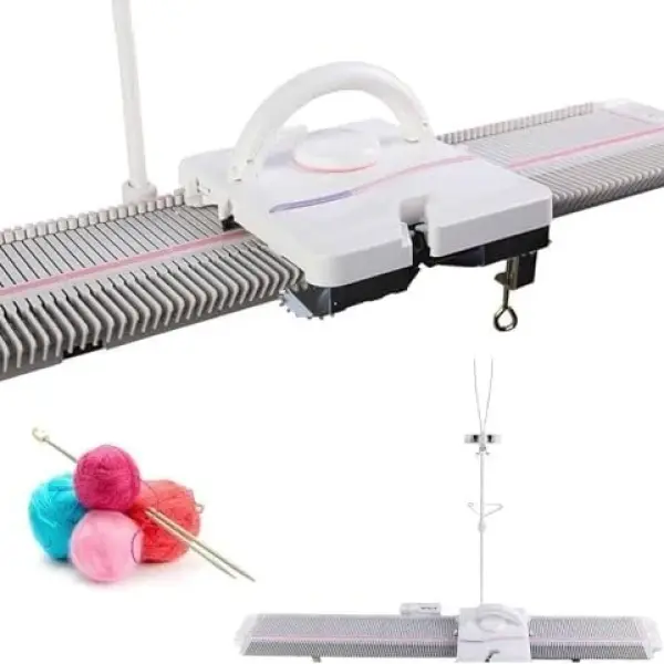 Automatic Knitting Machine, 6.5mm Mid Gauge, 150 Stitches, Scarf/Hat Knitting Device with Accessories, Sewing Tool Set for Most Hand Knitting Yarn