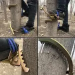 Professional Tree Climbing Spikes - Upgraded 400D Non-Slip Foot Buckle Shoes for Electricians, Comfortable, Safe & Stable Pole Climbing Gear for Tree Services