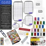Brother PE900 Embroidery Machine Bundle - 5" x 7" Embroidery Field, Cuts Jump Stitches, Wireless LAN, Includes 4 Hoops, 20 Premium Threads, Stabilizer Sheets, 50,000+ Designs, Accessories & More