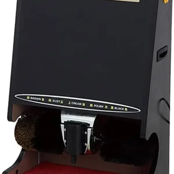 Fully Automatic Shoe Polisher, Household Electric Shoe Brush, Hotel Stainless Automatic for Boots Cleaning/Polishing,Black,Black