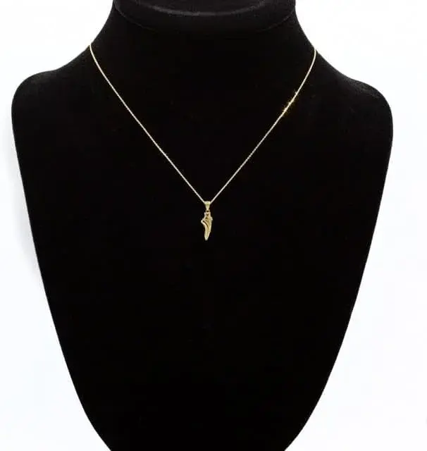 Ballet Shoe Dancing 3D Charm Pendant Necklace 10K Gold