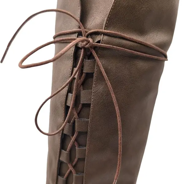 Men's Renaissance Boots Medieval Cosplay Boots Halloween Vintage Stage Pirate Viking Tied Shoes