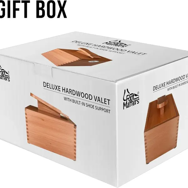FOOTMATTERS Shoe Shine Valet Box - Hardwood Boot & Shoe Care