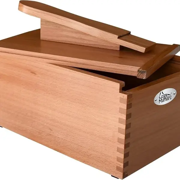 FOOTMATTERS Shoe Shine Valet Box - Hardwood Boot & Shoe Care
