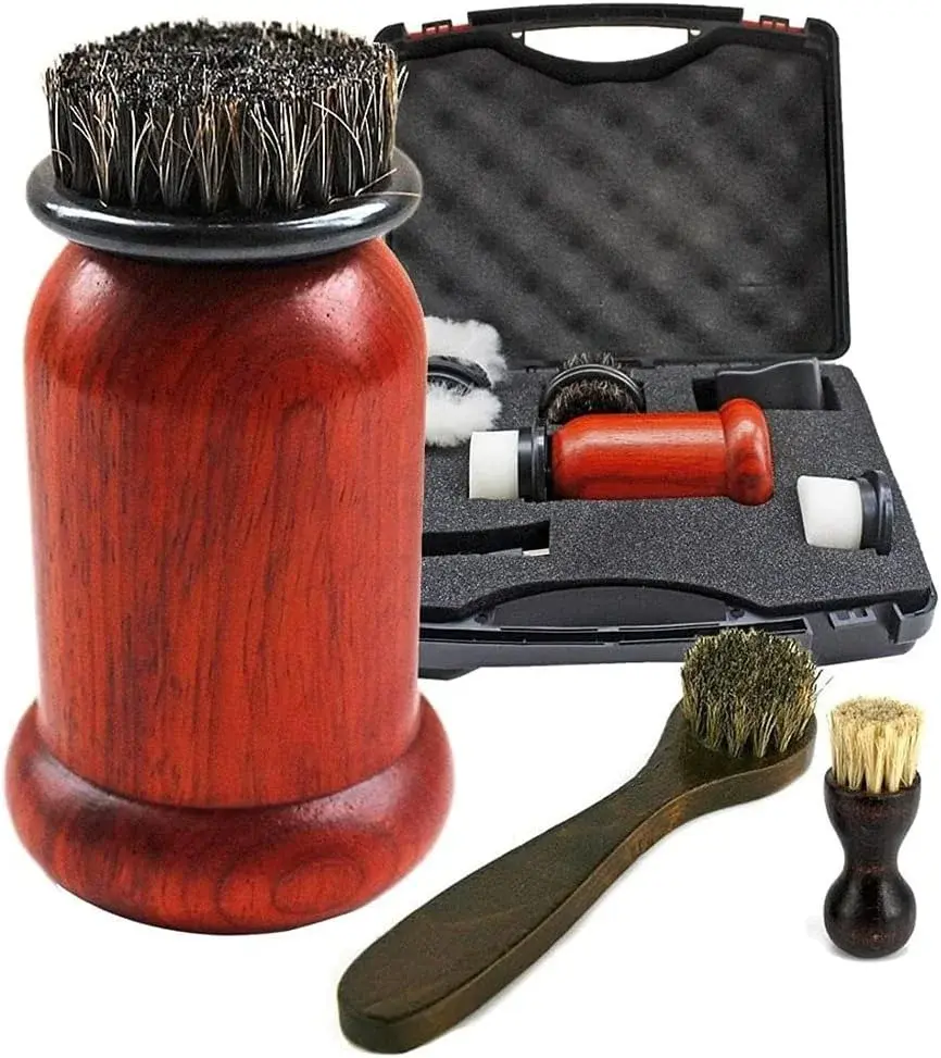 1Set Electric Shoe Polishers Machine 75W High Power Redwood Portable Brush Leather Shoes Kit Cleaning Tools Care