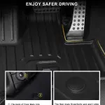 Original Floor Mats & Trunk Mat for 2019-2025 2026 Mercedes-Benz G Class/G550/G580/AMG G63 SUV Accessories - Custom Fit All Weather TPE Floor Liners 1st & 2nd Row & Trunk Mat, Black