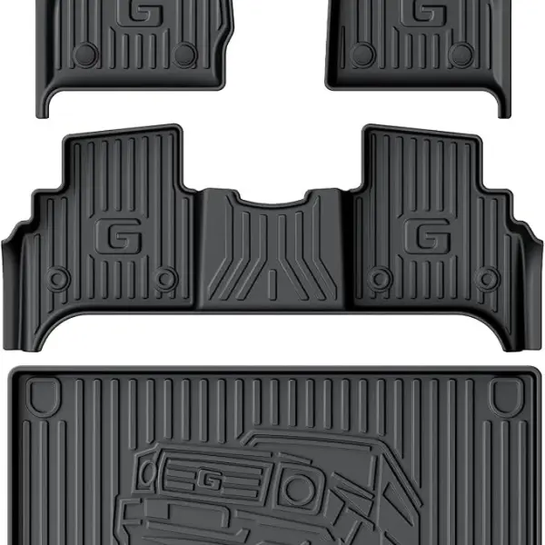 Original Floor Mats & Trunk Mat for 2019-2025 2026 Mercedes-Benz G Class/G550/G580/AMG G63 SUV Accessories - Custom Fit All Weather TPE Floor Liners 1st & 2nd Row & Trunk Mat, Black