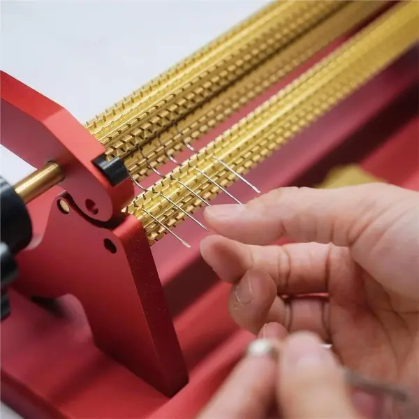 Smocking Pleater Sewing Machine, Adjustable Professional Smocking Pleater, 47 Needle Positions, 24 Row Pleat Craft, Needle Spacing 0.5cm, For DIY Dress Patterns, Craft Sewing(Red)