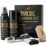 Eagle Suede & Nubuck Cleaning Kit – 5-Piece Set with Foam Suede Cleaner & Protector Spray, 3-Way Brush, Scrub Brush & Cloth – Suede Care Kit for Shoes & Boots- Compatible with Ugg Boots