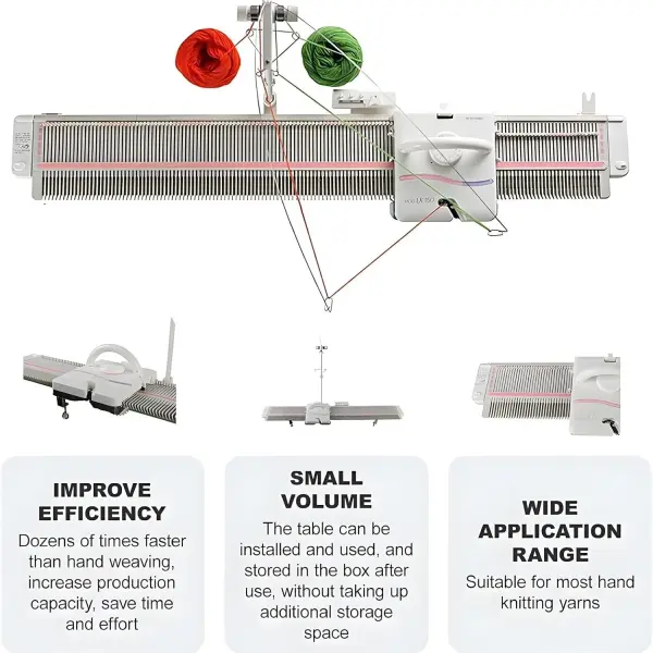 Automatic Knitting Machine - 6.5mm Needles, 150 Stitches Plastic Domestic Knitting Machine for Knitting Scarves and Hats, Sewing Tool Set for Most Hand Knitting Yarn