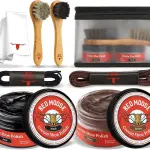 RED MOOSE Shoe Cleaning Kit for Leather Shoes – Black Shoe Polish Kit with Cream, Brushes, Cloth, and Travel Case – USA Made