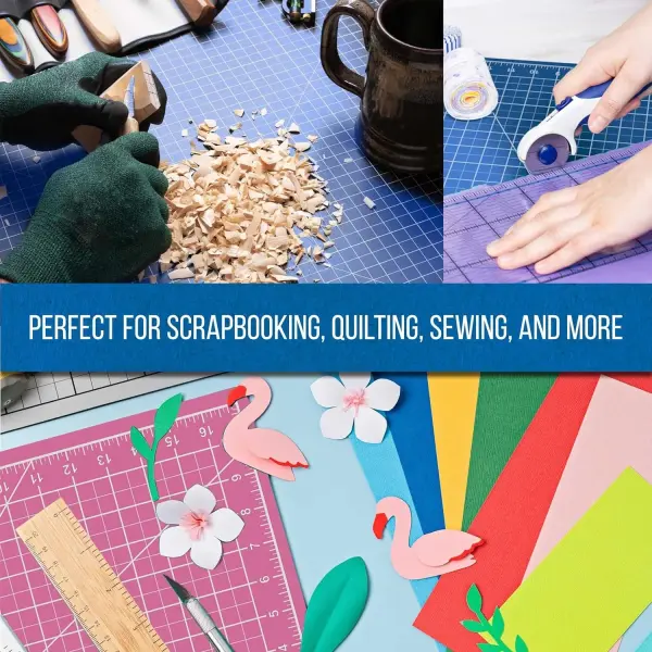 U.S. Art Supply 40" x 60" Self-Healing Cutting Mat 5-Ply - Double-Sided Pink/Blue Craft Mat, Non-Slip Cutting Mats for Crafts, Sewing, Quilting, Scrapbooking