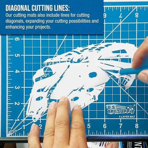 U.S. Art Supply 40" x 60" Self-Healing Cutting Mat 5-Ply - Double-Sided Pink/Blue Craft Mat, Non-Slip Cutting Mats for Crafts, Sewing, Quilting, Scrapbooking
