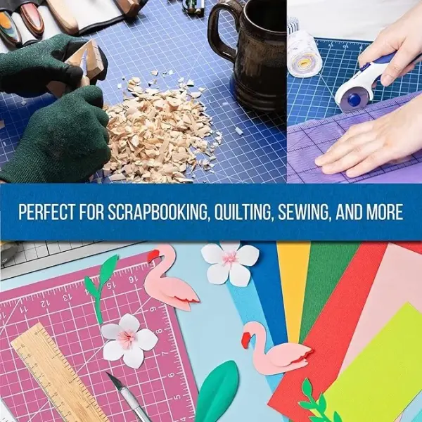 U.S. Art Supply 40" x 60" Self-Healing Cutting Mat 5-Ply - Double-Sided Pink/Blue Craft Mat, Non-Slip Cutting Mats for Crafts, Sewing, Quilting, Scrapbooking
