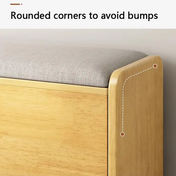 Wooden Shoe Cabinet Bench with Flip Drawer and Storage, Organizer Bench Seat with Padded Seat for Entryway Organization,Natural-100x30x46cm