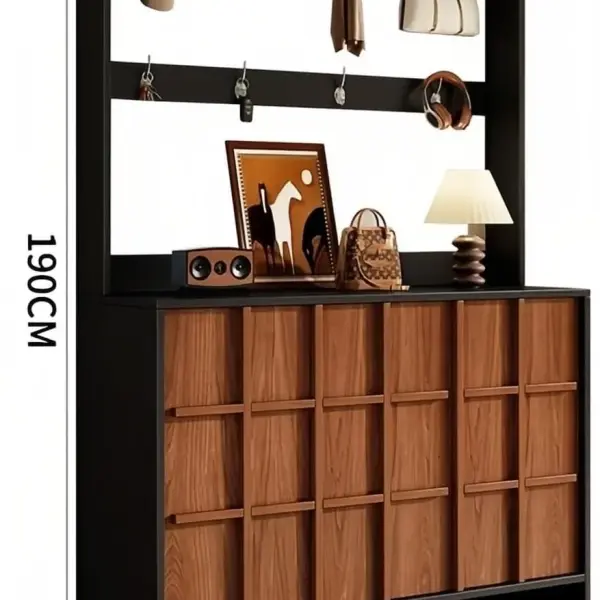Shoe Cabinet Coat Rack with Shoe Cabinet Household Entryway Hall Tree Storage Shelf for Corridor(Large)
