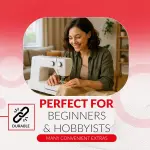 Bernette B33 Sewing Machine for Beginners | 23 Stitches | 7 Presser Feet | Automatic Buttonhole | Includes Rotary Mat, Scissor & LED Light, Threader, Bobbins, & More