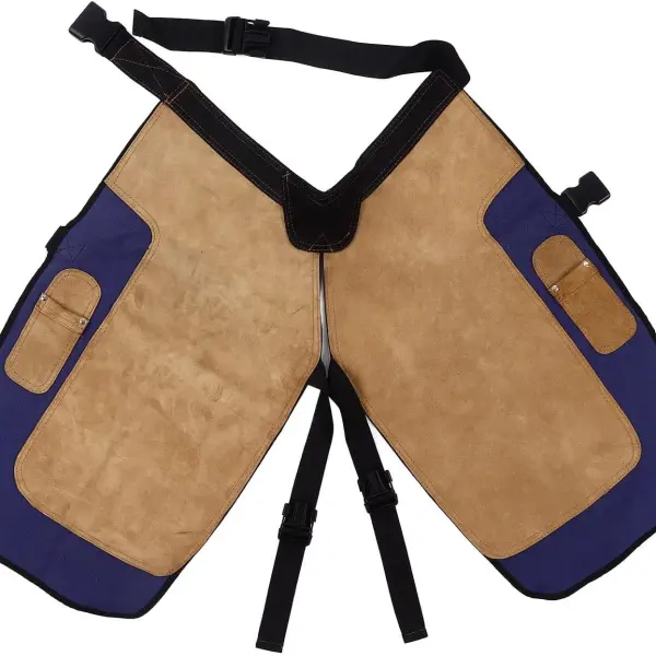 Horse Farrier Apron, Horseshoe Cleaning Pants with Pocket Canvas Suede Farrier Tool Apron Cowhide Farm Accessories Trimmer Chaps Hoof Care