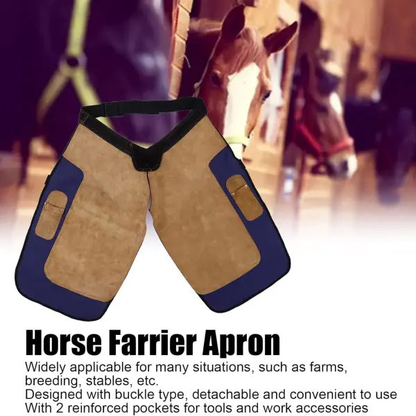 Horse Farrier Apron, Horseshoe Cleaning Pants with Pocket Canvas Suede Farrier Tool Apron Cowhide Farm Accessories Trimmer Chaps Hoof Care