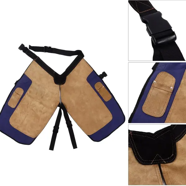 Horse Farrier Apron, Horseshoe Cleaning Pants with Pocket Canvas Suede Farrier Tool Apron Cowhide Farm Accessories Trimmer Chaps Hoof Care