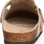 KIDMI Genuine Suede Clogs for Women Men Cork Footbed Sandals Leather Mules Potato Shoes with Arch Support
