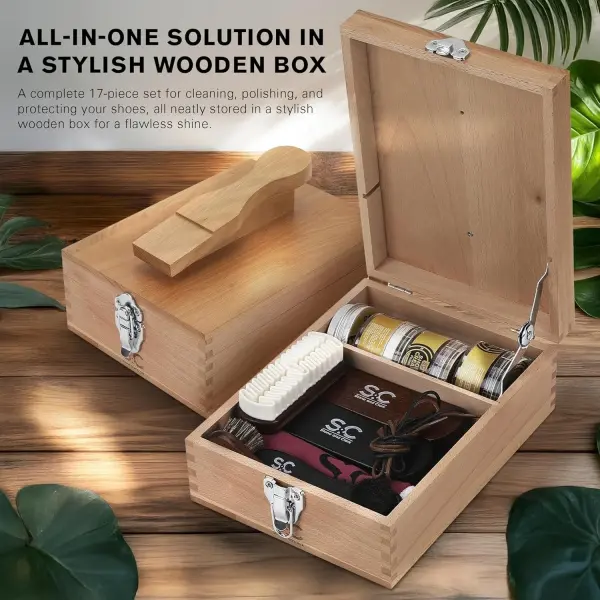 Stone and Clark Original Shoe Polish & Care Kit - Leather Shoe Shine Kit for Men & Women