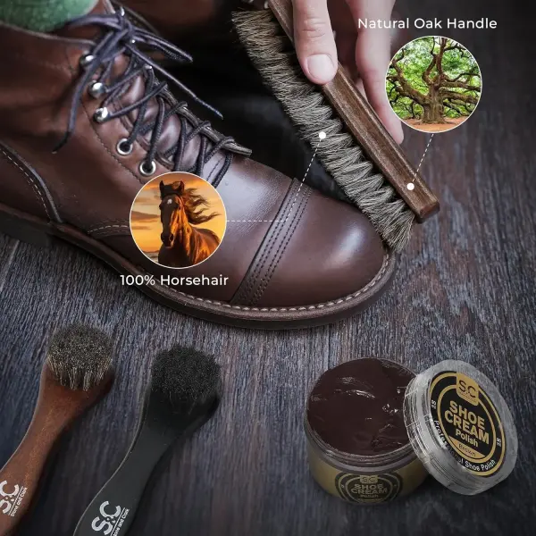 Stone and Clark Original Shoe Polish & Care Kit - Leather Shoe Shine Kit for Men & Women
