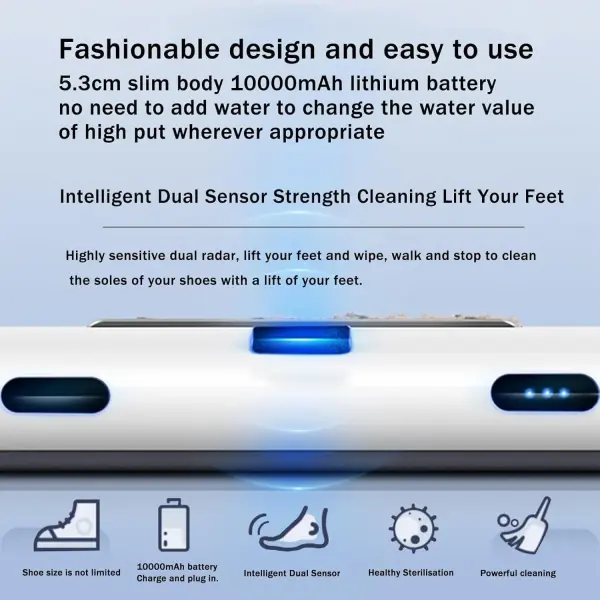 Fully Automatic Rechargeable Shoe Sanitizer Machine & Sole Cleaner, Powerful Suction 260RPM, Electric Shoe Polisher & Deodorizer, Portable Shoes Disinfectant Polisher for Home & Office,A-1