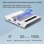 Fully Automatic Rechargeable Shoe Sanitizer Machine & Sole Cleaner, Powerful Suction 260RPM, Electric Shoe Polisher & Deodorizer, Portable Shoes Disinfectant Polisher for Home & Office,A-1