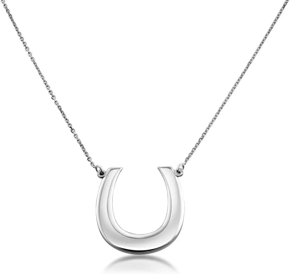 925 Sterling Silver Lucky Horseshoe Pendant Necklace