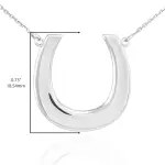 925 Sterling Silver Lucky Horseshoe Pendant Necklace
